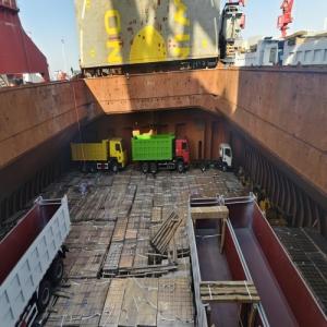 Our Two Customized HOWO 6X4 Dump Trucks Loaded & Bound for Lagos, Nigeria